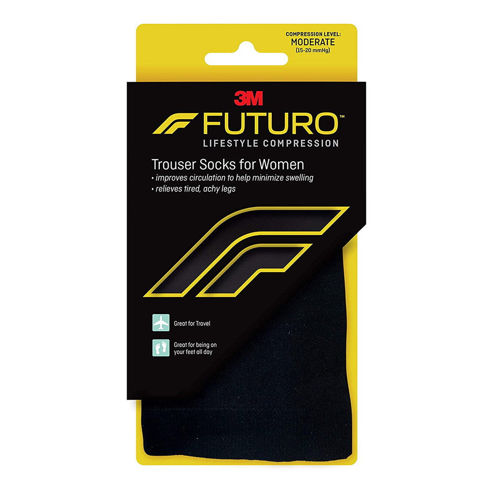 Futuro Trouser Socks for Women, Moderate Compression, Large - 1 Pair